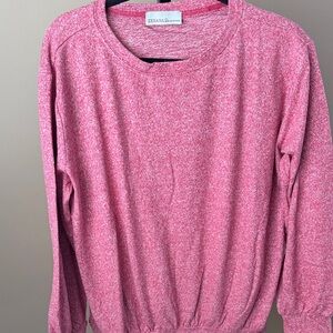 Zenana Outfitters Pink Heather Crew Neck Sweater
